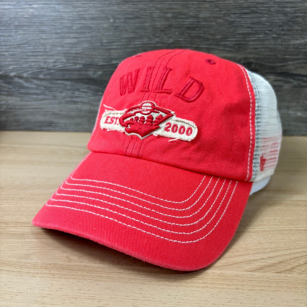 Minnesota‎ Wild Hat Cap Snap Back Womens Pink Red NHL Hockey '47 Adjustable